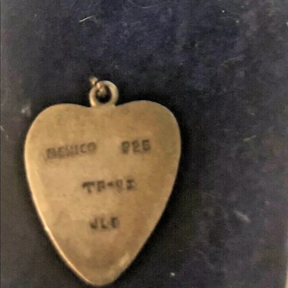 Vintage Authentic Solid Silver Heart Shaped Charm - image 5